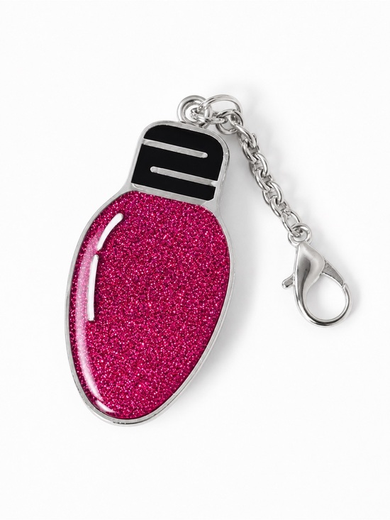 Accessories - Hot Pink Glitter Christmas Light Keychain
